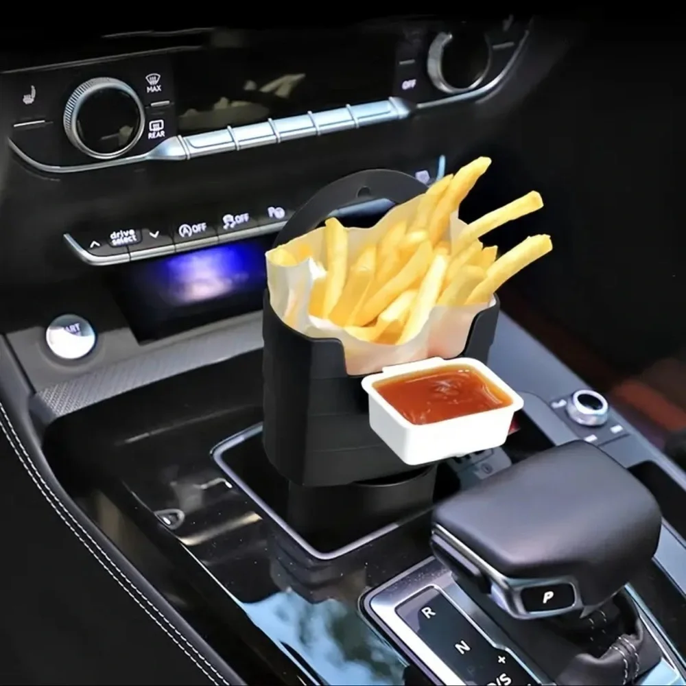 On the go French fry cup holder with sauce holder NWT